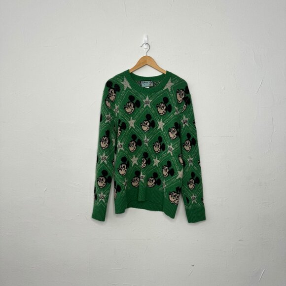 Gucci x Disney Mickey Mouse Green Logo Sweater Size Large - Picture 7 of 8